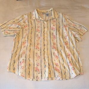 Cabin Creek Yellow Floral Striped Men's Shirt